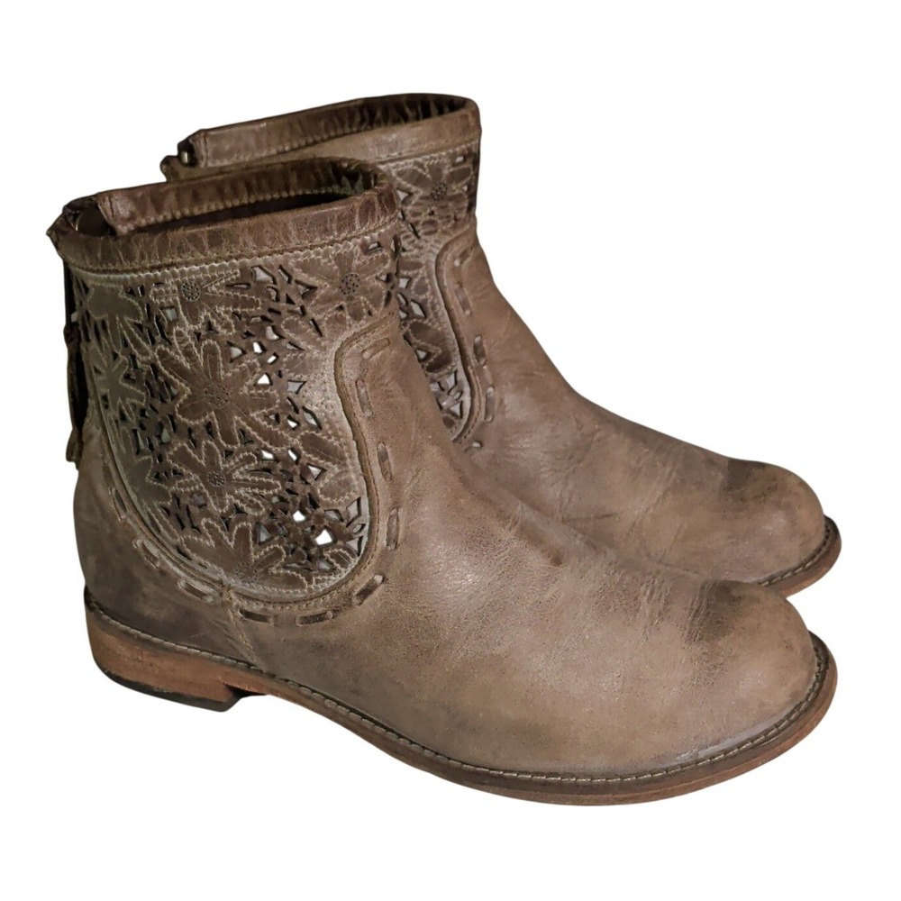Corral Ankle Boots Womens Size 8M Indie Spirit Brown Leather Western Cowgirl